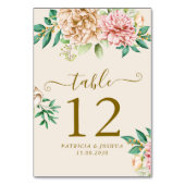 Blush Hortensia Bloemen Trouwtafel Nummer Kaart (Achterkant)