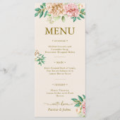 Blush Hortensia Bloemen Wedding Menu Kaart (Voorkant)