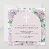 Blush hortensia boog doop uitnodiging (Achterkant)