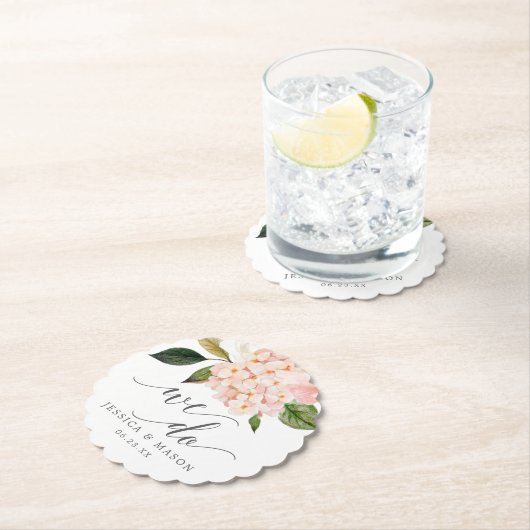 Blush hortensia bruiloft Onderzetters (Insitu)