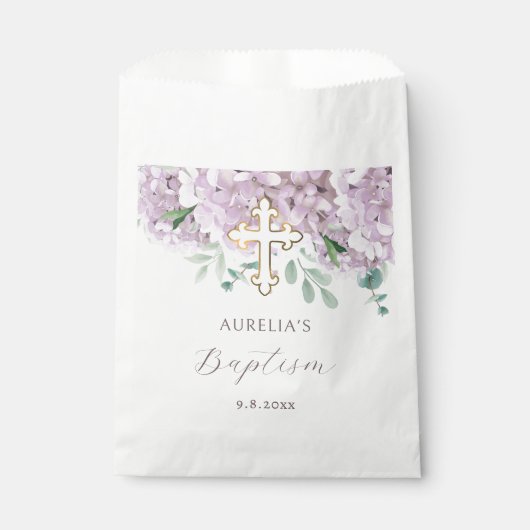 Blush hortensia doop bedankzakje (Voorkant)