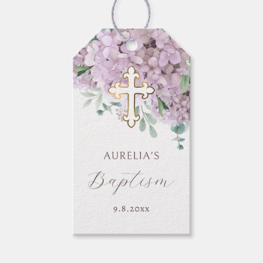 Blush hortensia doop cadeau Labels Cadeaulabel (Voorkant)