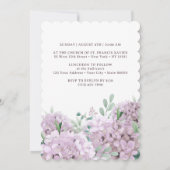 Blush hortensia doop kaart (Achterkant)