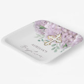 Blush hortensia doop papieren bordje (Gebogen)