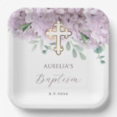 Blush hortensia doop papieren bordje (Voorkant)