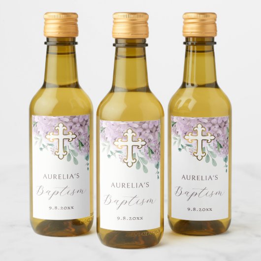 Blush hortensia doop wijn etiket (Flessen)