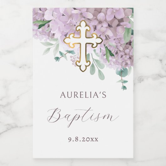 Blush hortensia doop wijn etiket (Enkel label)