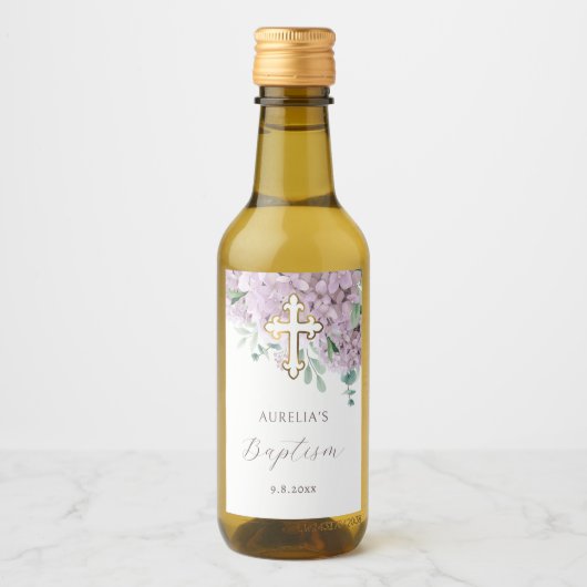 Blush hortensia doop wijn etiket (Voorkant)