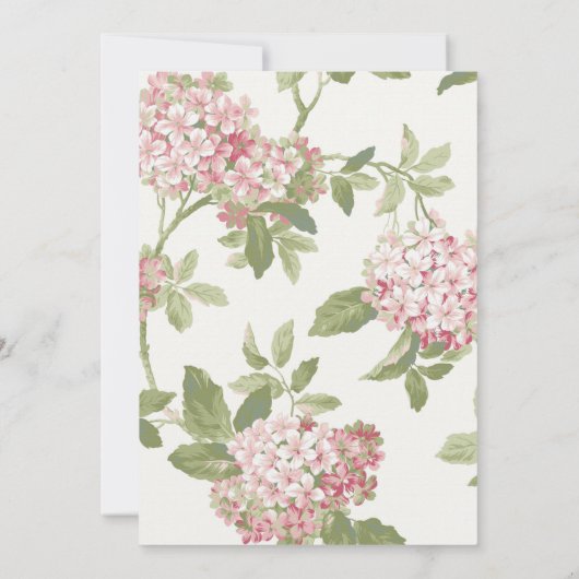 Blush Hortensia Foto afstuderen Kaart (Achterkant)