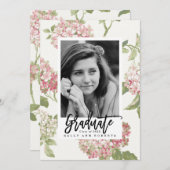 Blush Hortensia Foto afstuderen Kaart (Voorkant / Achterkant)