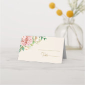 Blush hortensia gevouwen bruiloft plaats kaart plaatskaartje (Voorkant)