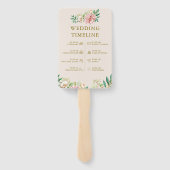 Blush Hortensia Wedding Program Hand Fan Handwaaier (Achterkant)