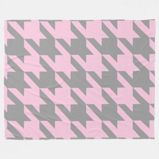 Blush Houndstooth Fleece Deken (Voorkant (Horizontaal))
