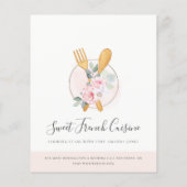 Blush Houten Lepel Vork Bloem Bakkerij Kookklas Flyer (Achterkant)