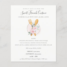 Blush-houten vorkfork bakkerijklasse flyer