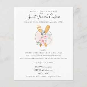 Blush-houten vorkfork bakkerijklasse flyer