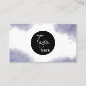 Blush Houtskool Grijs Waterverf Aangepaste Logo QR Visitekaartje (Voorkant)