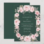 Blush Hunter Petal Bruiloft Kaart (Voorkant / Achterkant)
