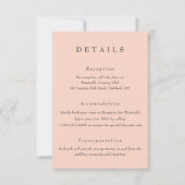 Blush Huwelijksdetails QR-code bijlage kaart (Voorkant)