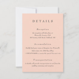 Blush Huwelijksdetails QR-code bijlage kaart