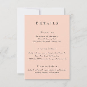 Blush Huwelijksdetails QR-code bijlage kaart