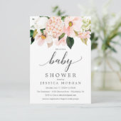 Blush Hydrangea Baby shower Invitation Kaart (Staand voorkant)