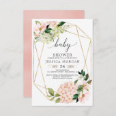 Blush Hydrangea Baby Shower Uitnodigingen (Voorkant / Achterkant)