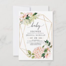 Blush Hydrangea Baby Shower Uitnodigingen