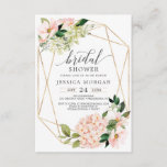 Blush Hydrangea Bridal Shower Invitations Kaart<br><div class="desc">Nodig iedereen uit aan het Vrijgezellenfeest met dit mooie vrijgezellenfeest. Bewerk eenvoudig alle informatie!</div>