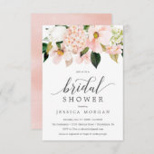 Blush Hydrangea Bridal Shower-uitnodigingskaart Kaart (Voorkant / Achterkant)