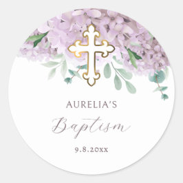 Blush Hydrangea Doopsticker Ronde Sticker