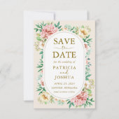 Blush Hydrangea Floral Save the Date Wedding Kaart (Voorkant)
