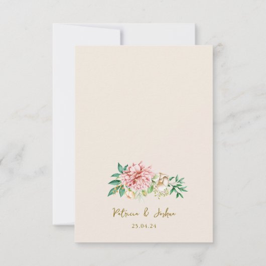 Blush Hydrangea Floral Save the Date Wedding Kaart (Achterkant)