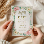 Blush Hydrangea Floral Save the Date Wedding Kaart