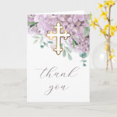 Blush Hydrangea Holy Cross Religious Thank You Kaart (Gele Bloem)