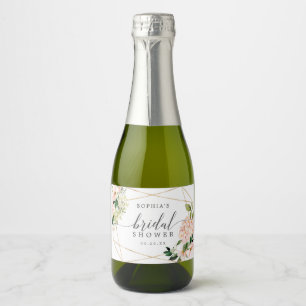 Blush Hydrangea Vrijgezellenfeest Mousserende Wijn Sparkling Wijnetiket