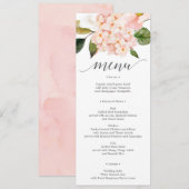 Blush Hydrangea Weddenschappen Menu of Vrijgezelle Kaart (Voorkant / Achterkant)