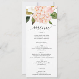 Blush Hydrangea Weddenschappen Menu of Vrijgezelle Kaart