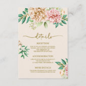 Blush Hydrangea Wedding Details Kaart (Voorkant)