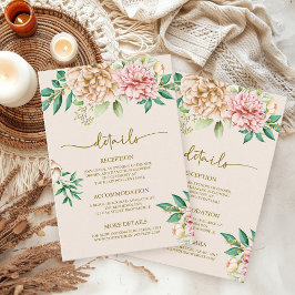 Blush Hydrangea Wedding Details Kaart