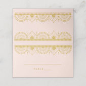 Blush Indian Escort Place Card | Goudkalligrafie Plaatskaartje (Buitenkant ongevouwen)