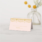 Blush Indian Escort Place Card | Goudkalligrafie Plaatskaartje (Voorkant)