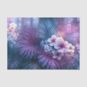 Blush Indigo Tropische Bloem Decoupage Tissuepapier (Voorkant)