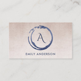 BLUSH INK BLUE BRUSH MARK CIRCLE LOGO MONOGRAM VISITEKAARTJE