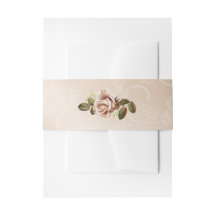 Blush Invitation Belly Band met Roos