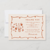 Blush Italian Wine Bridal Shower Bedankkaart (Voorkant)