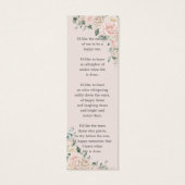 Blush Ivoor Bloemen Foto Begrafenis Memorial Bladw Mini Visitekaartjes (Achterkant)