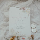 Blush & Ivoor Bloemen Zoet Zestien 16e Verjaardag Kaart