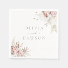 Blush & Ivoor Elegant Bruiloft Servet