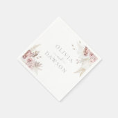 Blush & Ivoor Elegant Bruiloft Servet (Hoek)